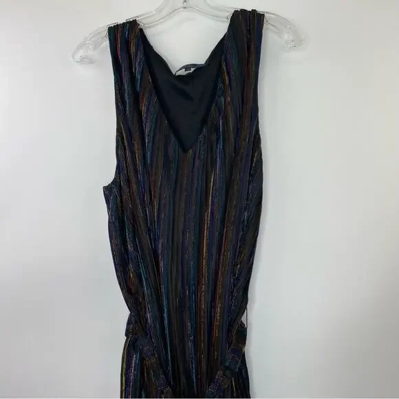 Rachel Roy black and shimmer stripes sleeveless party dress size 2X